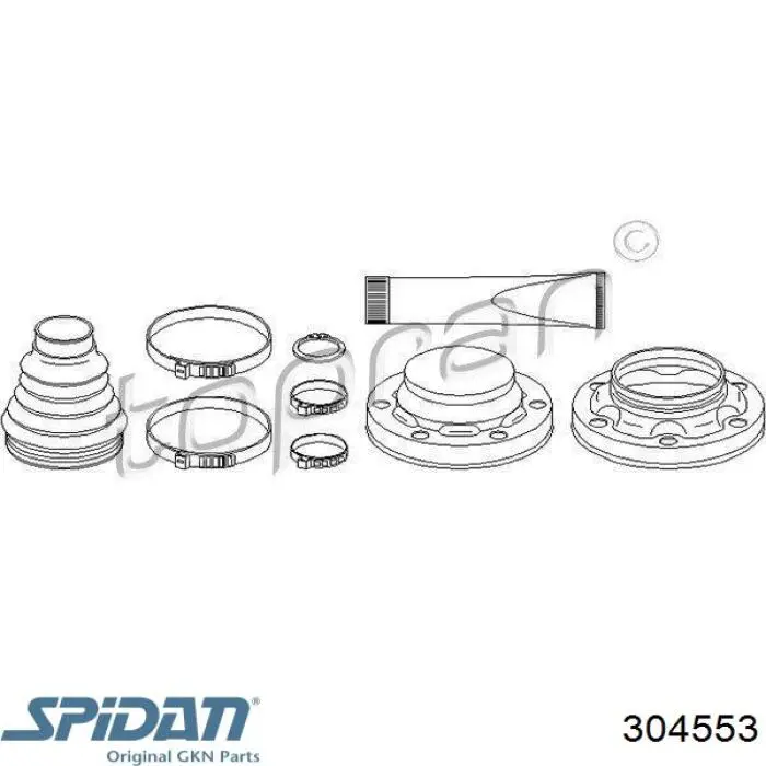 304553 GKN-Spidan Пильник ШРКШ внутрішній, задньої півосі
