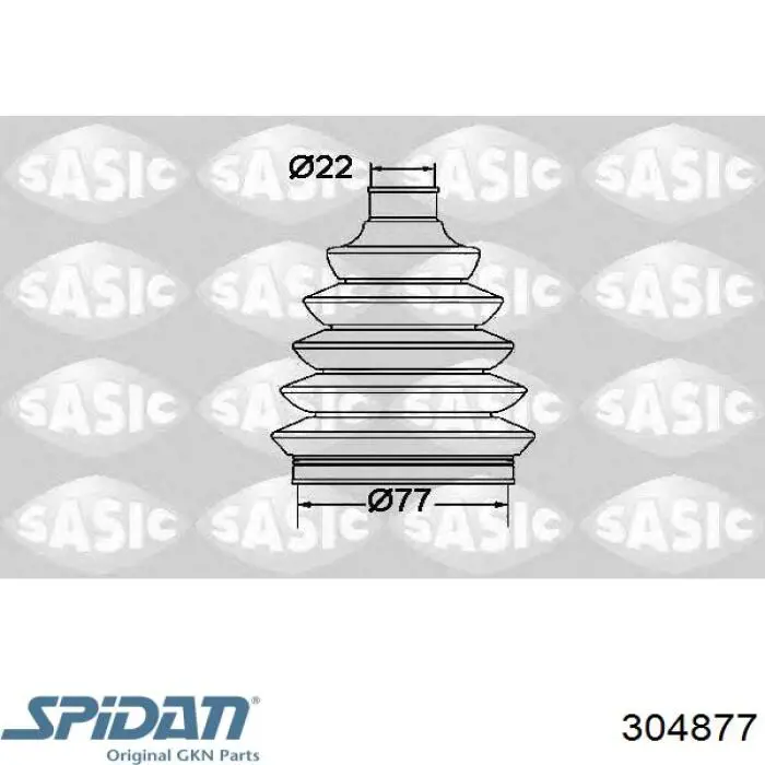 304877 GKN-Spidan Пильник ШРУСа зовнішній, передній піввісі