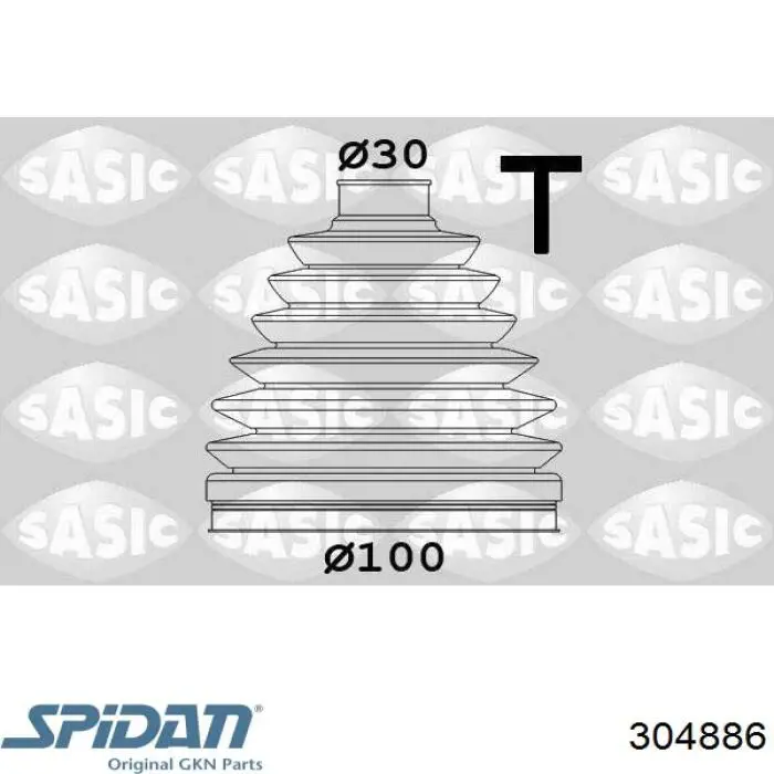 304886 GKN-Spidan Пильник ШРУСа зовнішній, передній піввісі