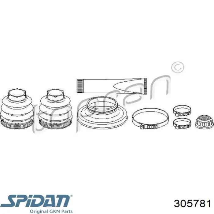 Пильник ШРКШа внутрішній, задньої піввісі 305781 GKN-Spidan
