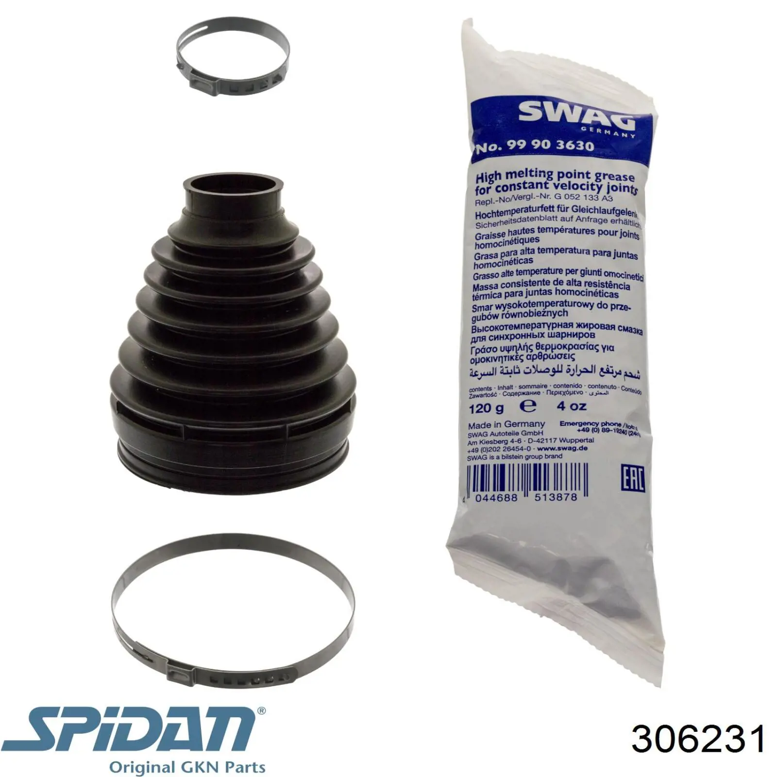 Купити 306231 GKN-Spidan Пильник шарніра кутових швидкостей внутрішній передній