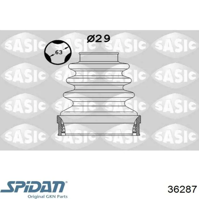Купити 36287 GKN-Spidan Ліва піввісь