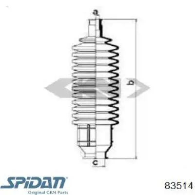 Пильник рульового механізму/рейки, правий GKN-Spidan 83514 ціна, від 1.05 USD
