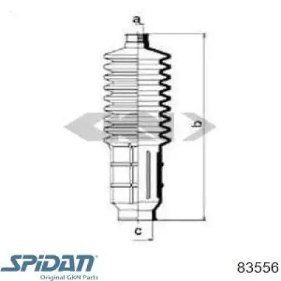 Чохол рульової рейки правий GKN-Spidan 83556 ціна, від 5.09 USD