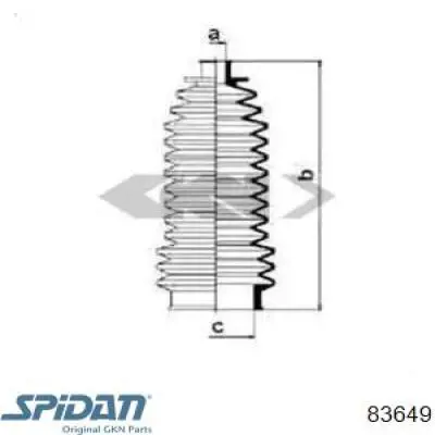 Пильник рульової тяги GKN-Spidan 83649 ціна, від 8.91 USD