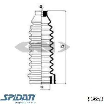 Пильник рульової рейки 83653 GKN-Spidan