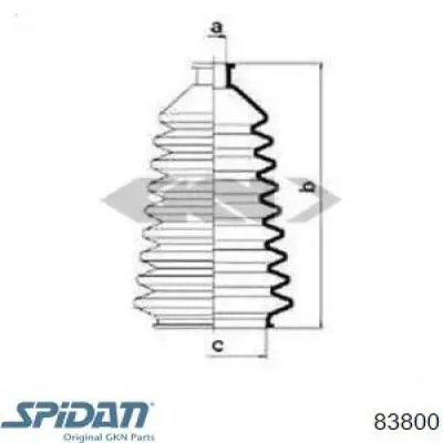 Пильник рульової тяги GKN-Spidan 83800 ціна, від 15.47 USD