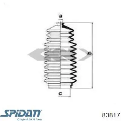 Купити 83817 GKN-Spidan Пильник рульового механізму/рейки, лівий