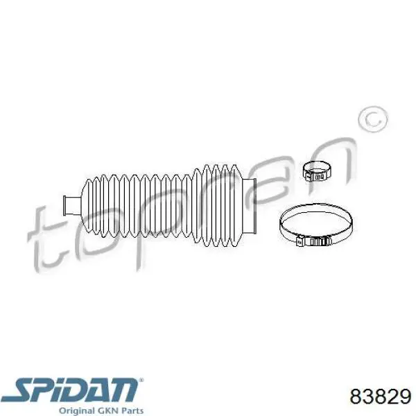 Пильник рульового механізму/рейки, лівий 83829 GKN-Spidan