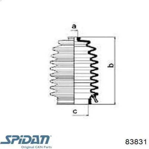 83831 GKN-Spidan Пильник рульової