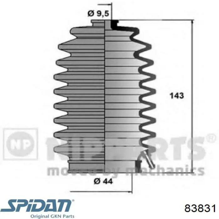 Купити 83831 GKN-Spidan Пильник тяги