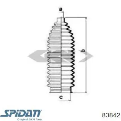 Пильник рульового механізму/рейки 83842 GKN-Spidan