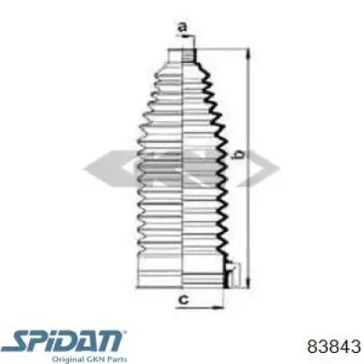 83843 GKN-Spidan пильник рульового механізму/рейки