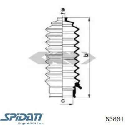 Пильник рульової тяги GKN-Spidan 83861 ціна, від 281.56 UAH