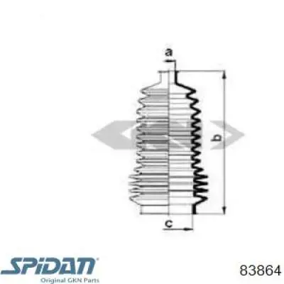 Чохол рульової рейки правий GKN-Spidan 83864 ціна, від 5.12 USD