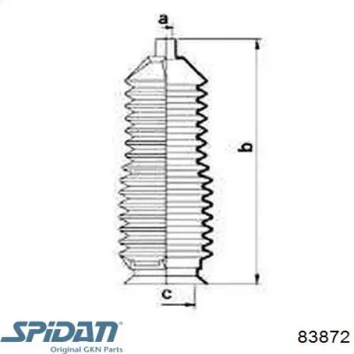 83872 GKN-Spidan пильник рульового механізму/рейки