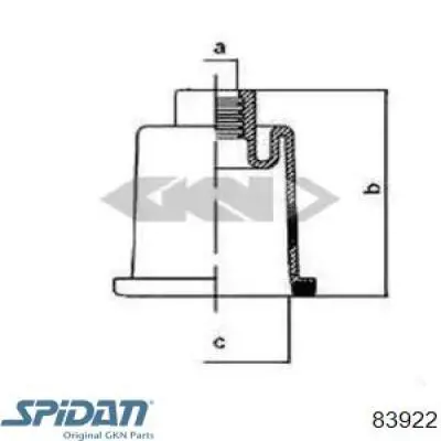 Купити 83922 GKN-Spidan Пильник рульового механізму/рейки, правий