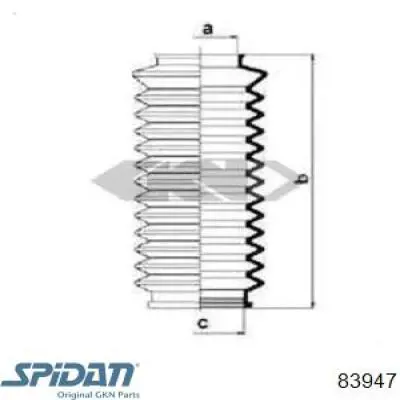 Пильник рульової тяги GKN-Spidan 83947 ціна, від 15.11 USD