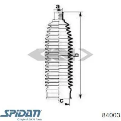 84003 GKN-Spidan пильник рульового механізму/рейки