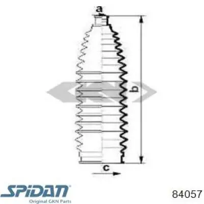 Чохол рульової рейки правий GKN-Spidan 84057 ціна, від 11.18 USD