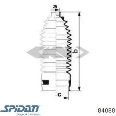 Пильник рульового механізму/рейки, правий GKN-Spidan 84088 ціна, від 15.34 USD
