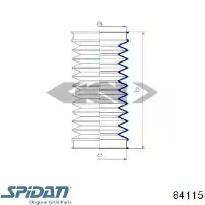 Пильник рульового механізму/рейки 84115 GKN-Spidan