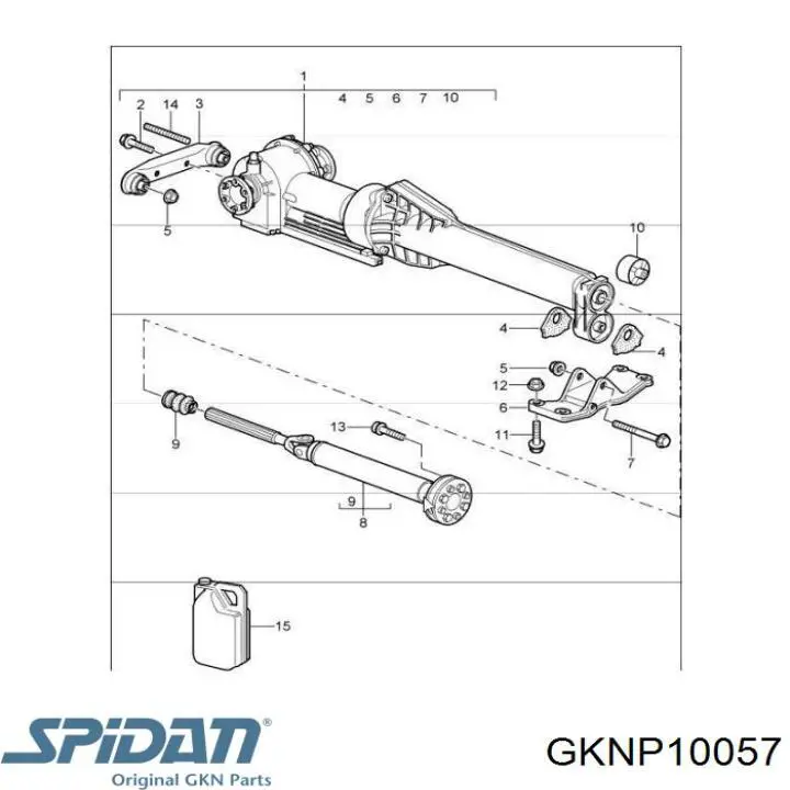 Кардан передній TP135 Transpart