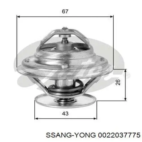 Купити 0022037775 Ssang Yong Термостат в корпусі
