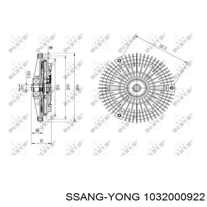2003922 Ssang Yong вискомуфта, вязкостная муфта вентилятора охолодження