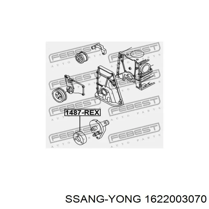 Натяжний ролик Ssang Yong 1622003070 ціна, від 26.43 USD
