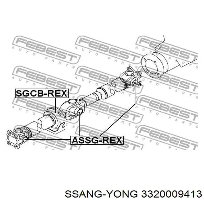 Вал карданний задній, у зборі Ssang Yong 3320009413 ціна, від 70.51 USD