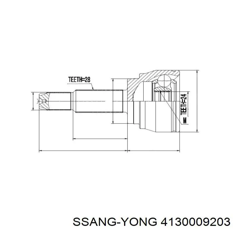 4130009203 Ssang Yong піввісь (привід передня, ліва)