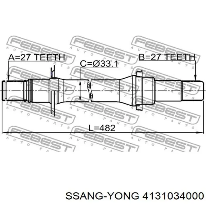 4131034000 Ssang Yong Промвал
