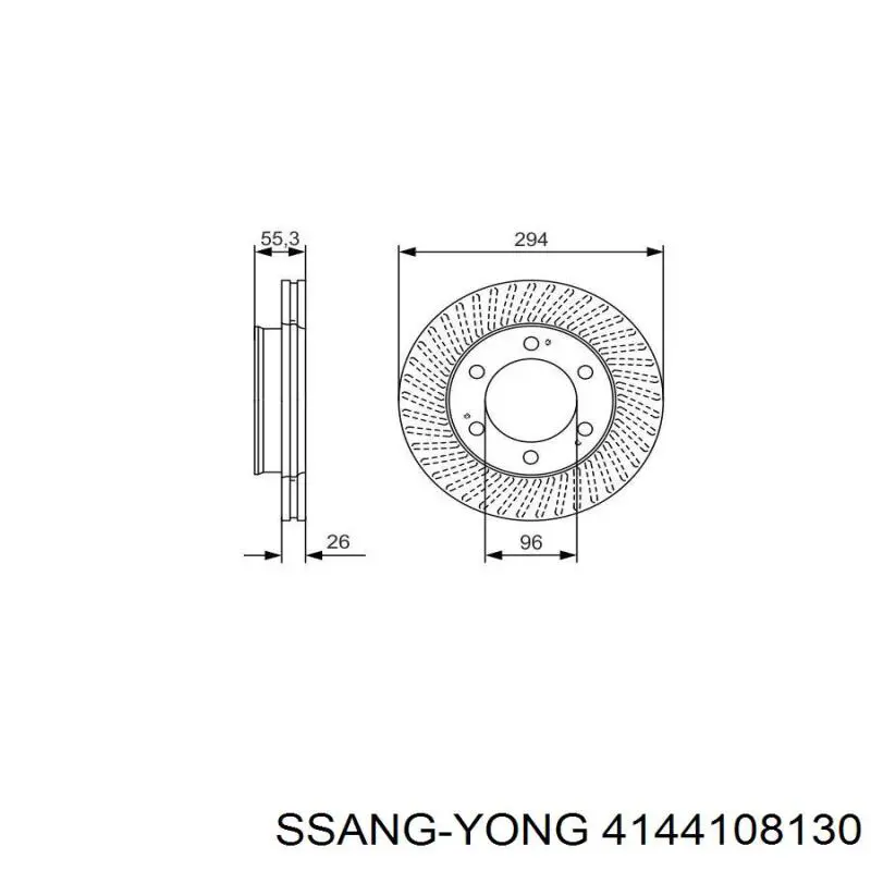 Диск переднього гальма Ssang Yong 4144108130 ціна, від 48.32 USD