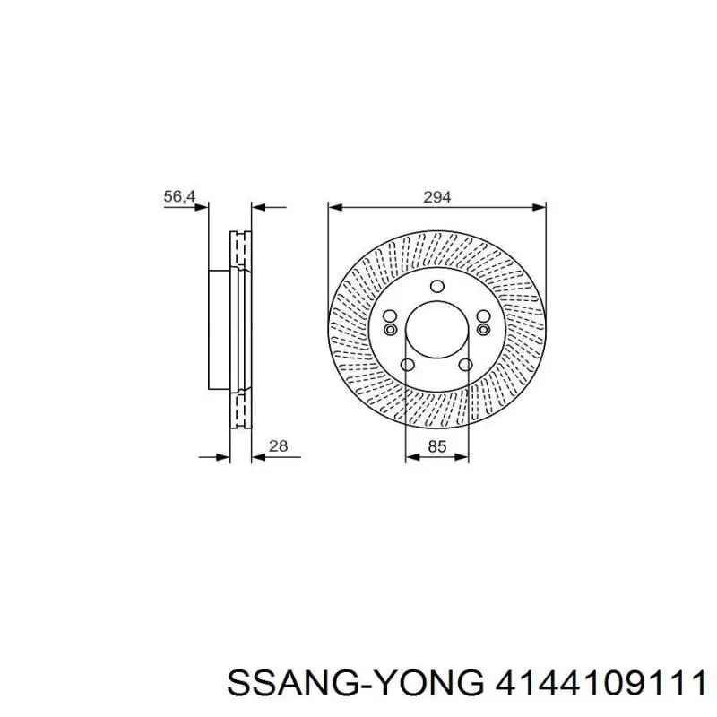 Диск гальмівний передній Ssang Yong 4144109111