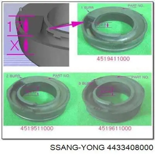 4433408000 Ssang Yong Пружина передня, права