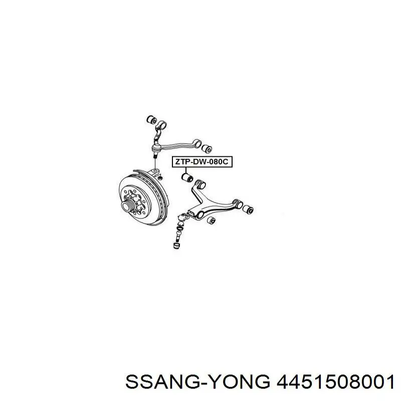 Сайлентблок нижнього важеля передньої підвіски SsangYong Rexton I позашляховик (RJ) (2002 - 2006) ціна, від 27.14 USD