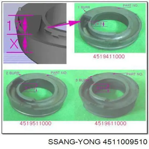 Купити 4511009510 Ssang Yong Пружина задня, ліва