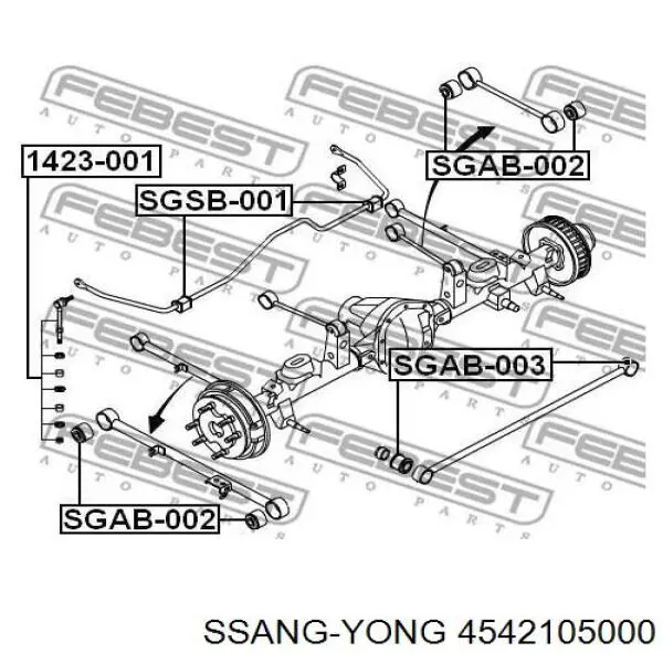 Сайлентблок заднього поздовжнього верхнього важеля Ssang Yong 4542105000 ціна, від 6.43 USD