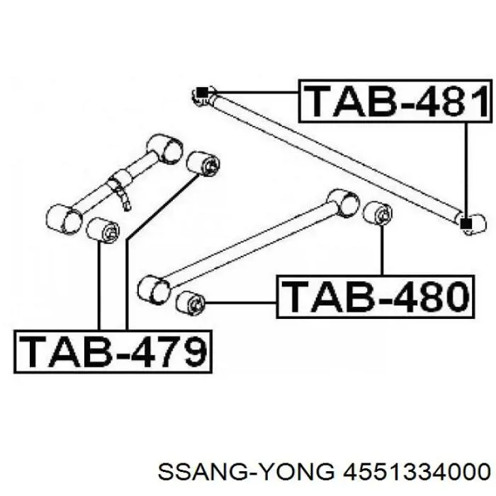 Сайлентблок заднього поздовжнього нижнього важеля 4551334000 Ssang Yong