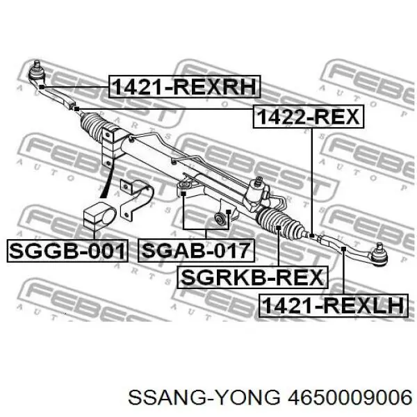 Управління рульове в зборі Ssang Yong 465000900H ціна, від 253.31 USD