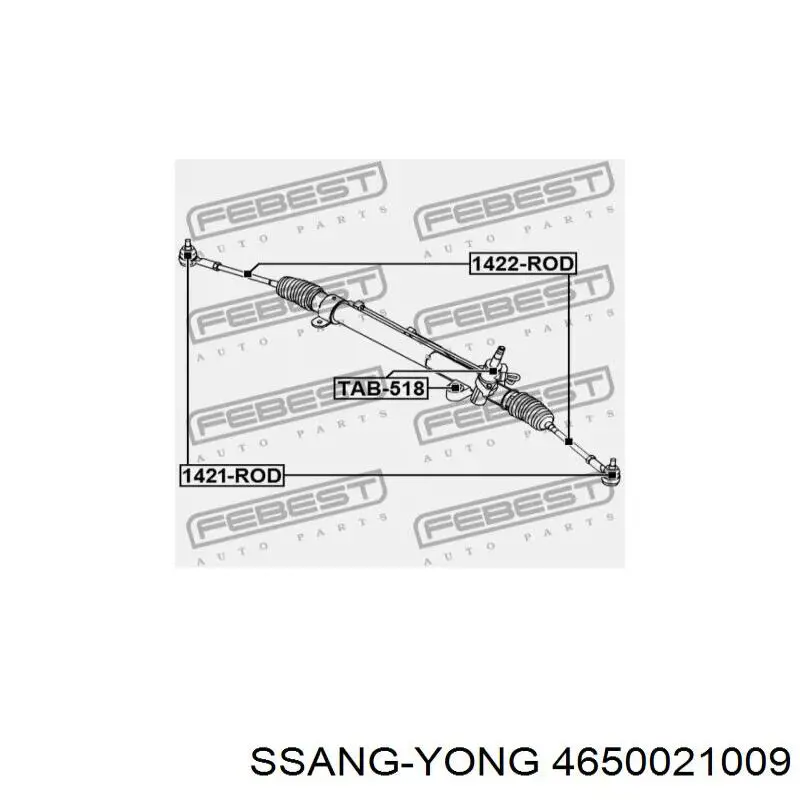 Тяга рульова поперечна Ssang Yong 4650021009 ціна, від 558.77 USD