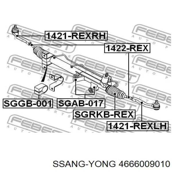 Наконечник рульовий Ssang Yong 4666009010 ціна, від 18.45 USD