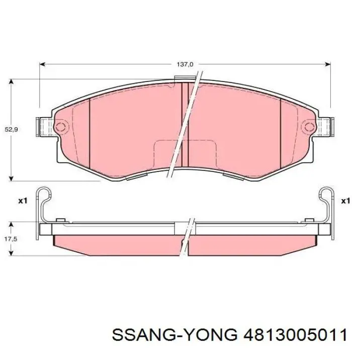 4813005011 Ssang Yong колодки гальмівні передні, дискові