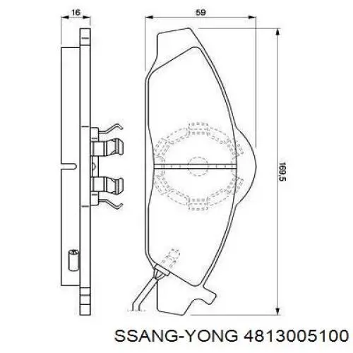 Купити 4813005100 Ssang Yong Колодки гальмівні передні, дискові