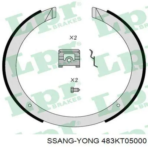 Колодки ручника/стоянкового гальма 483KT05000 Ssang Yong