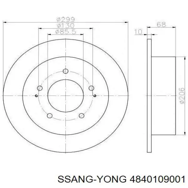 Купити 4840109001 Ssang Yong Диск заднього гальма