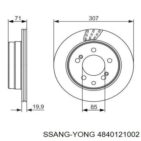 Диск гальмівний задній 4840121002 Ssang Yong