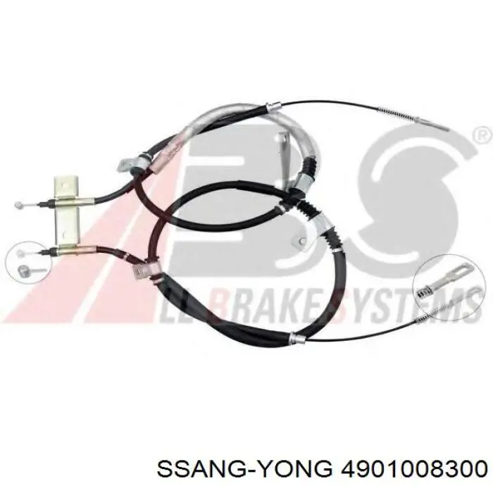 Трос ручного гальма задній, правий/лівий 4901008300 Ssang Yong