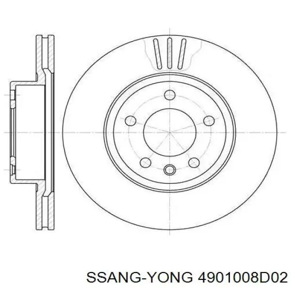 4901008D02 Ssang Yong Трос ручника задній лівий